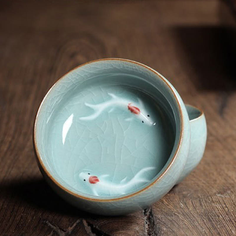 Buddha Stones Kolorowe Ryby Koi Ceramiczny Filiżanka Kung Fu Filiżanka Miska - image 36