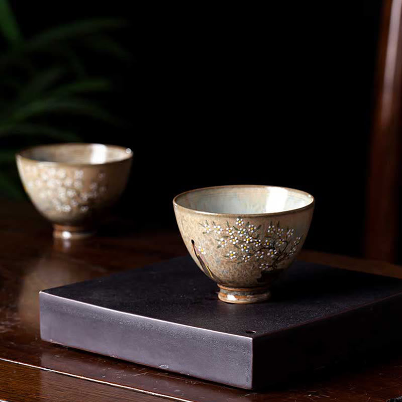 Buddha Stones Jingdezhen Malowana ręcznie porcelana Ru Kiln Hanfu Dziewczyna Kwiat Ceramiczny Filiżanka Kung Fu Filiżanki do herbaty