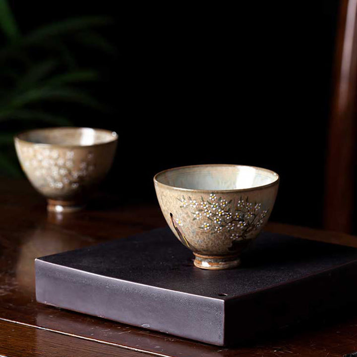 Buddha Stones Jingdezhen Malowana ręcznie porcelana Ru Kiln Hanfu Dziewczyna Kwiat Ceramiczny Filiżanka Kung Fu Filiżanki do herbaty