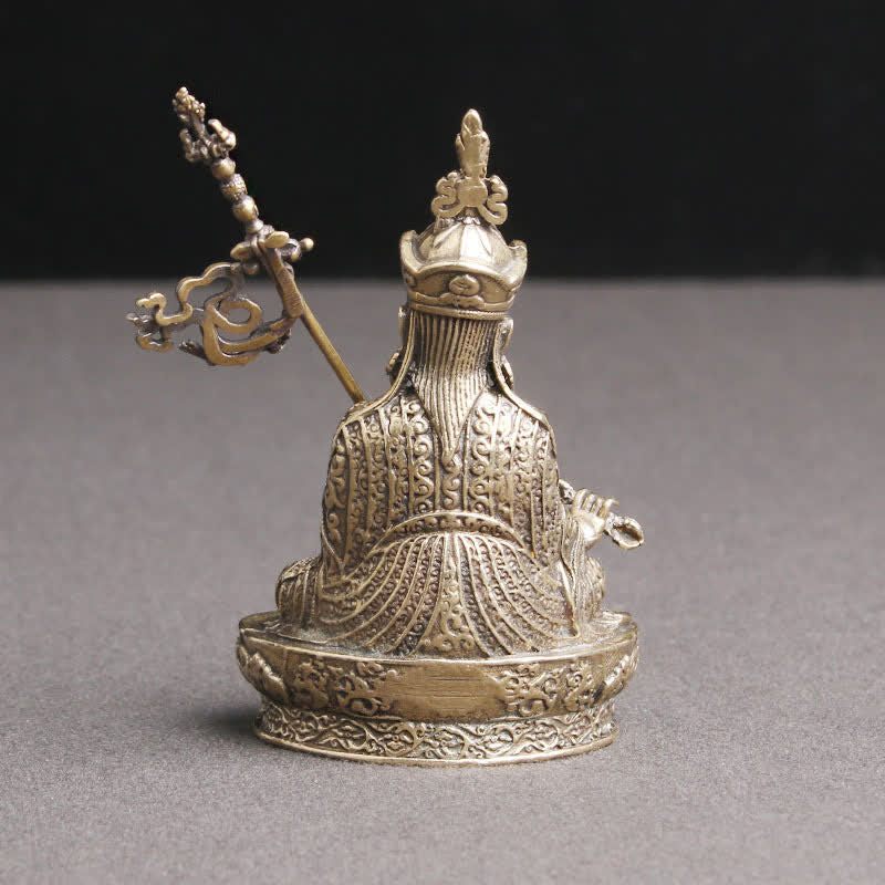 Padmasambhava Budda Figurka Spokój Miedziana Statuetka Dekoracja Świątynia Ornament - image 6