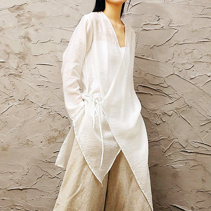 Buddha Stones Prosty Biały Beżowy Wzór Medytacja Duchowa Praktyka Zen Joga Odzież Damska Odzież