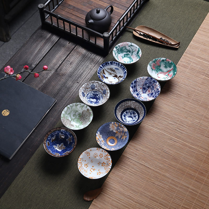 Buddha Stones Kwiaty Fu Charakter Góry Lotos Kwiaty Wiśni Ceramiczny Filiżanka Kung Fu Filiżanka do herbaty