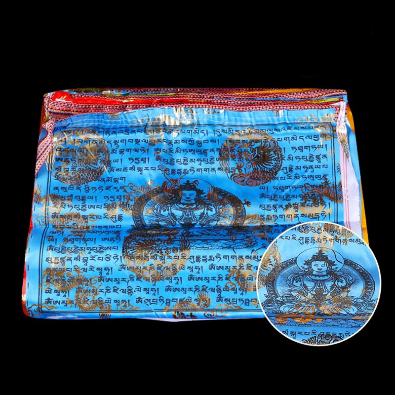 Buddha Stones Tybetańska 5-kolorowa Sutra Błogosławieństwa Długowieczności Wiatru Konia, 20 szt., dekoracja modlitewna na zewnątrz - image 3