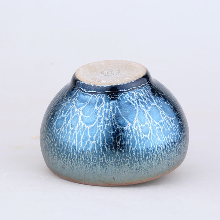 Buddha Stones Ręcznie robione Meduzy Wzór Skali Smoka Chiński Jianzhan Ceramiczny Filiżanka Do Herbaty Tenmoku Kung Fu