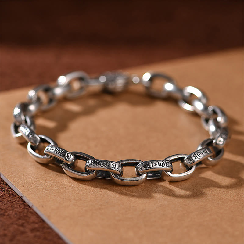 Buddha Stones Om Mani Padme Hum Podwójna Dorje Miedziana Bransoletka Mądrości Grawerowana - image 1