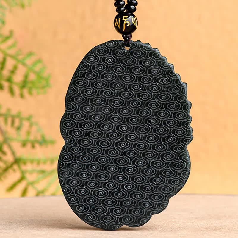 Buddha Stones Hetian Cyan Jade Dragon Naszyjnik Sukces Harmonia Koralikowy Wisiorek Sznurkowy - image 10
