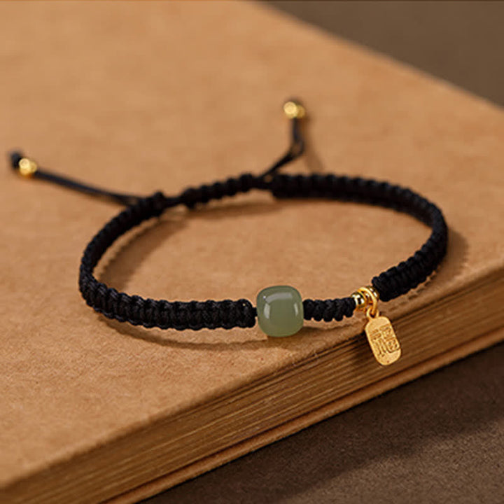 Bransoletka z czerwonego sznurka z Buddha Stones 925 ze srebra próby 925 i jadeitu Hetian Blessing Wealth