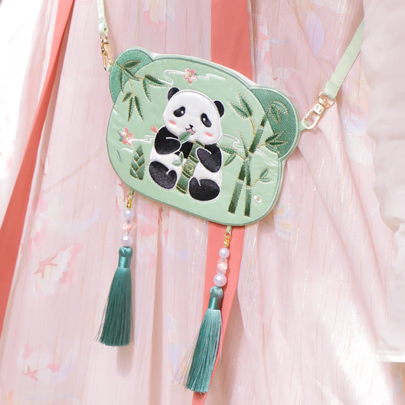 Haft Buddha Stones Szczęśliwa Panda Kot Shiba Inu Jeleń Królik Lis Kwiat Urocze Zwierzę Hanfu Torba Torebka Crossbody Torba Na Ramię