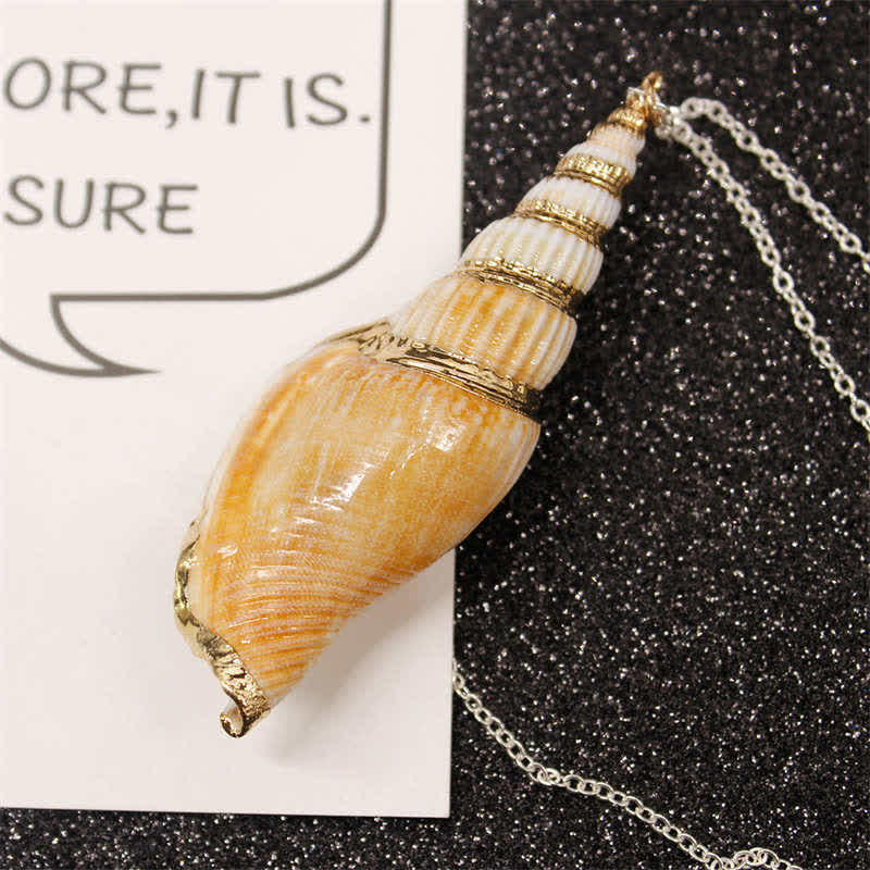 Naturalny naszyjnik z muszli Shankha Conch Shell z muszli morskiej