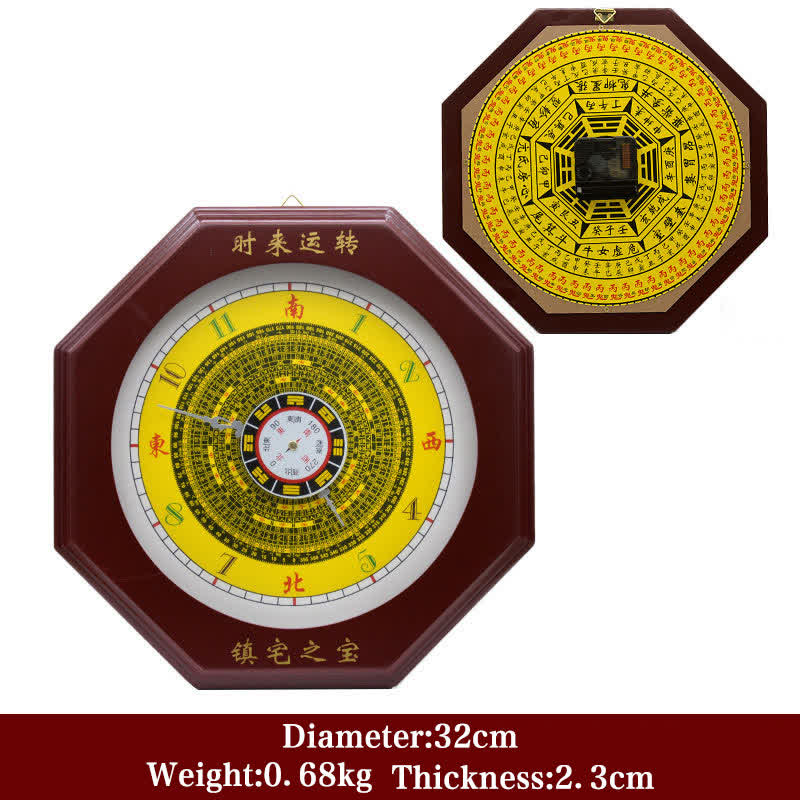 Feng Shui Bagua Mapa Równowagi Energii Mapa Ścienna Zegar - Zegar ścienny Bagua Map&Clock 32cm - image 5