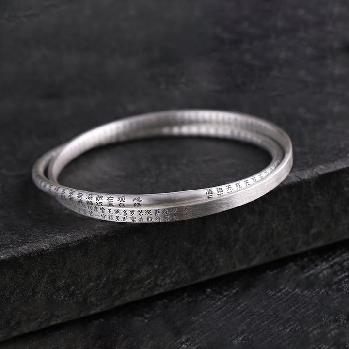 Bransoletka ochronna z Buddha Stones 999 ze srebra próby 925 Heart Sutra rzeźbiona - image 4