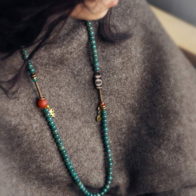 Buddha Stones 108 Mala Koraliki Bodhi Nasiona Dzi Koraliki Bransoletka Mądrości