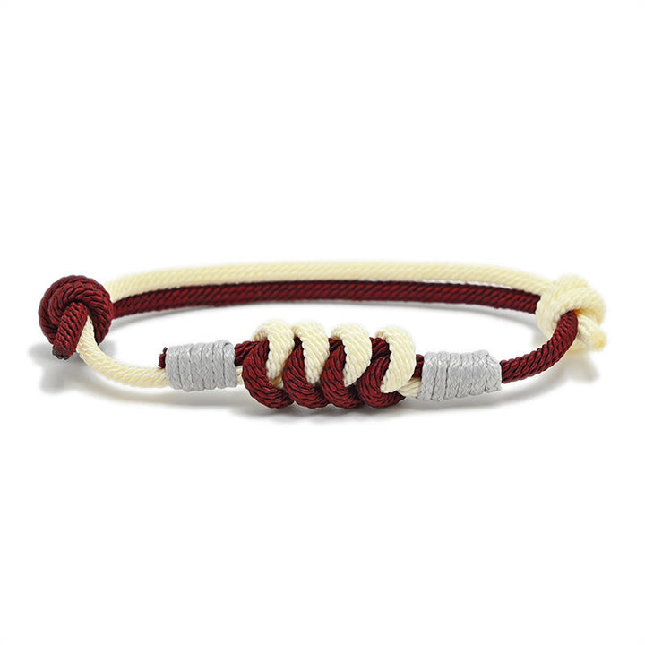 Bransoletka z warkoczem ze sznurka Buddha Stones w prostym wzornictwie King Kong Knot Strength