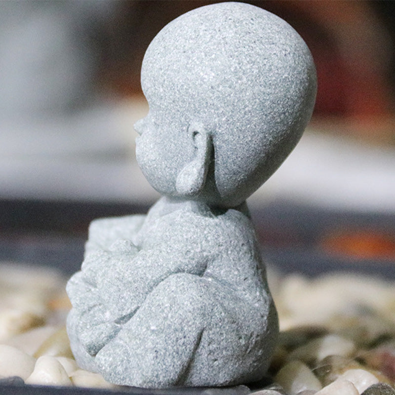 Buddha Stones Medytacja Modlitwa Mnich Statua Buddy Spokój Dekoracja Domu - image 7