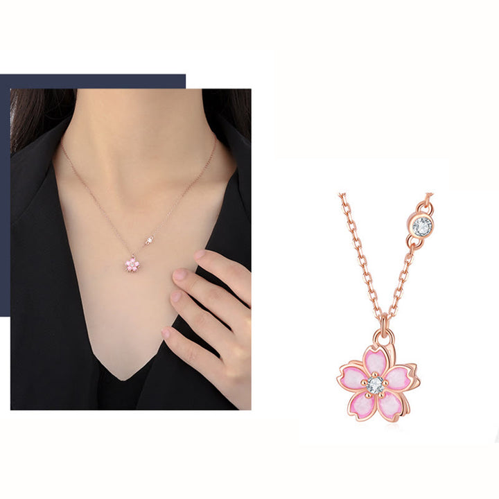 Buddha Stones 925 Srebro Sterlingowe Kwiat Wiśni Obrotowy Naszyjnik Ochronny Wisiorek - image 9