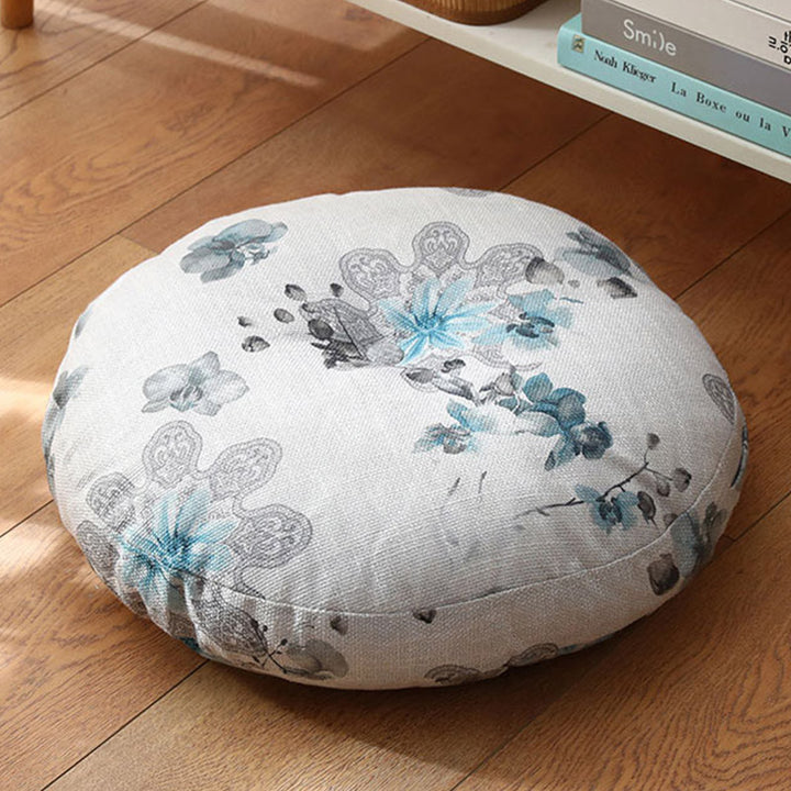 Buddha Stones Lotos Prosty Wzór Lniana Poduszka Medytacyjna Siedzenie Dekoracja Domu Salon - Odłączany - Ok. 40 cm × 10 cm (możliwe niewielkie odchylenia) - AliceBlue - image 18