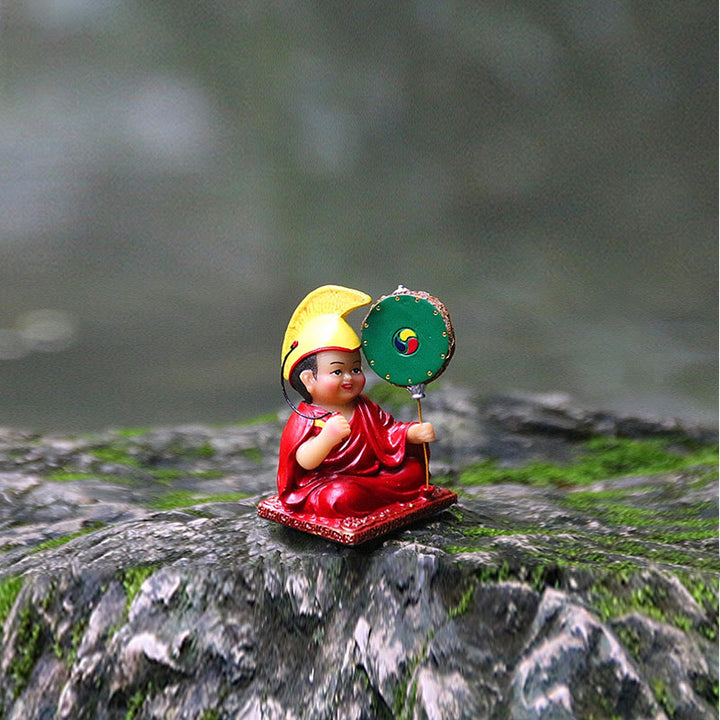 Buddha Stones malowane ręcznie tybetańskie figurki Lamy rzeźbione kreatywne ozdoby do dekoracji domu i biura