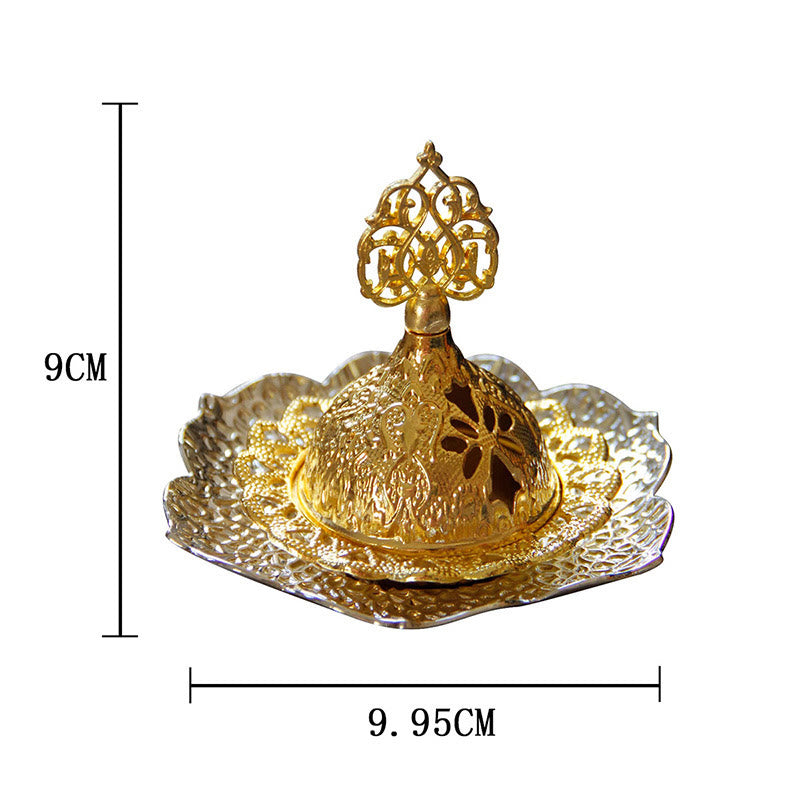 Podkładka pod kadzidło ze złotego liścia, duchowa, miniaturowa, stopowa, metalowa
