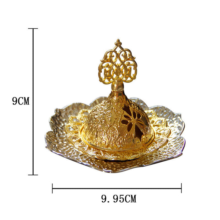 Podkładka pod kadzidło ze złotego liścia, duchowa, miniaturowa, stopowa, metalowa