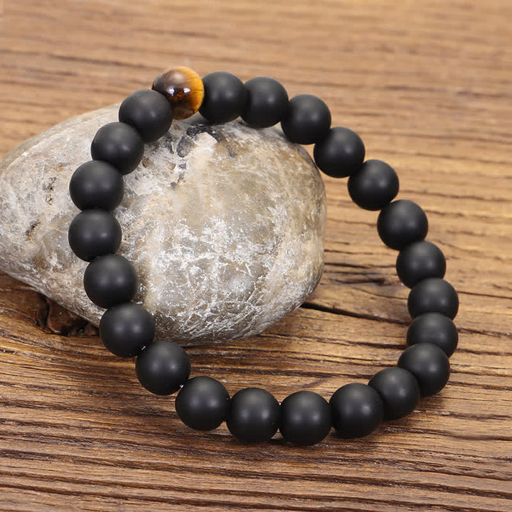 Buddha Stones 108 Mala Koraliki Mrożone Kamień Tygrysie Oko Równowaga Bransoletka Naszyjnik Wisiorek