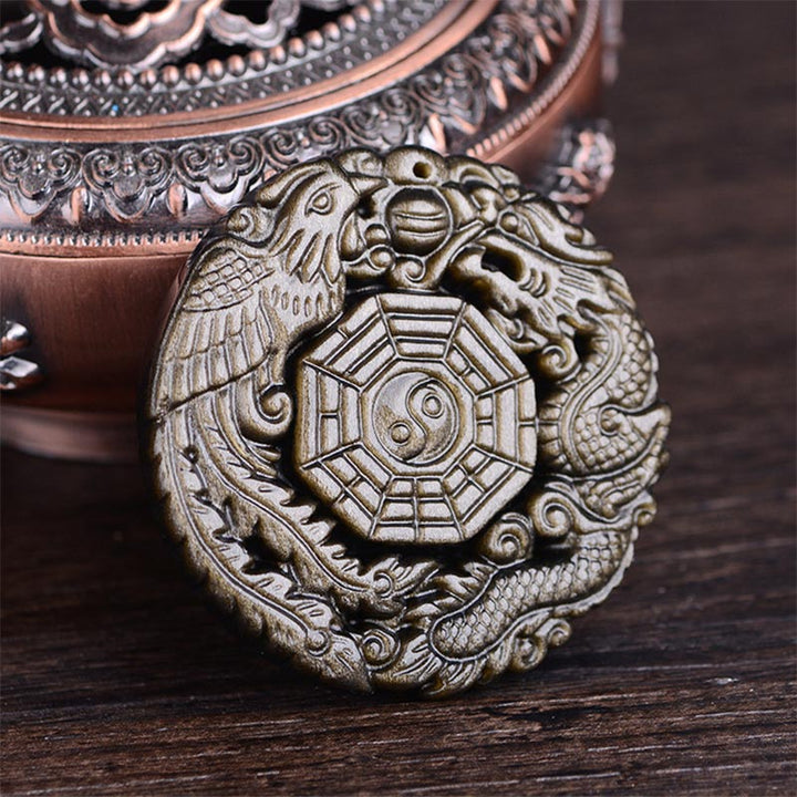 Naszyjnik z Buddha Stones, złoty obsydian, uzdrawiająca energia