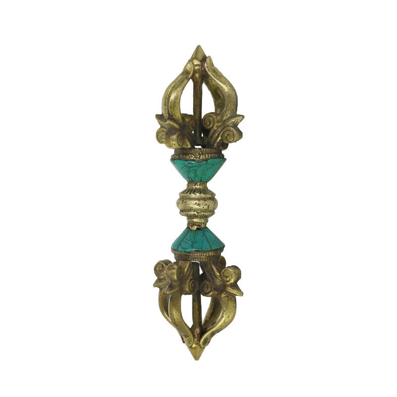 Buddha Stones Tybetańskie Pięć Zębów Wadżra Dorje Ręcznie Wykonane Nepalskie Duchowe Mocy Dekoracja Miedziana - image 11