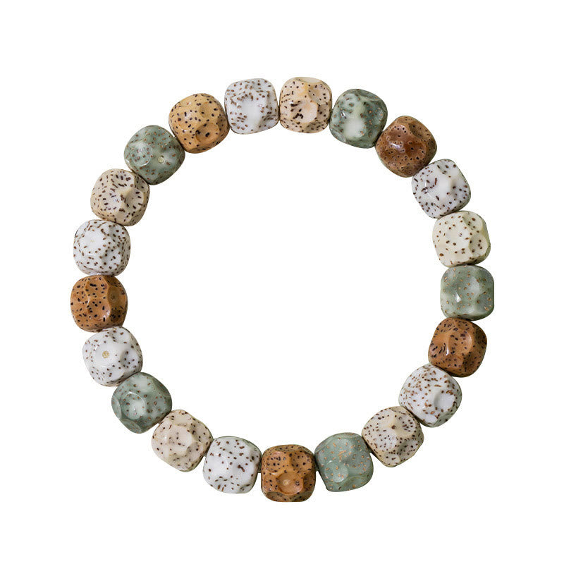 Buddha Stones Naturalne Kolorowe Nasiona Bodhi Bransoletka Pomyślności Bogactwa