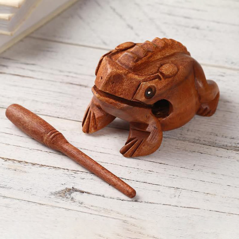 Buddha Stones ręcznie robione FengShui bogactwo szczęście żaba miniaturowa drewniana rechocząca żaba dekoracja Guiro