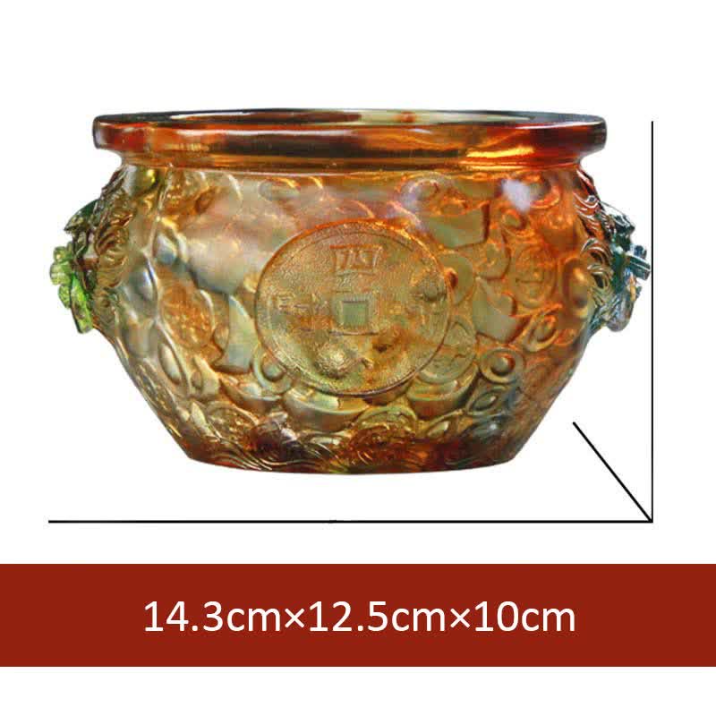 Ręcznie robiona miska z kryształu Liuli, dzieło sztuki, dekoracja domu - 14,3 cm*12,5 cm*10 cm - image 10
