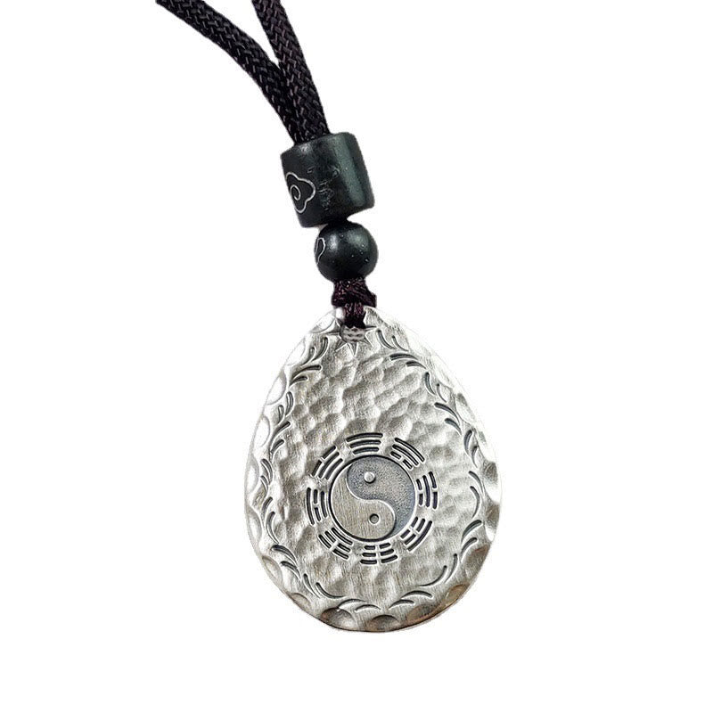 Buddha Stones Vintage 999 Srebro Sterlingowe Yin Yang Bagua Woda Kropla Projekt Równowaga Harmonia Naszyjnik Wisiorek - image 13