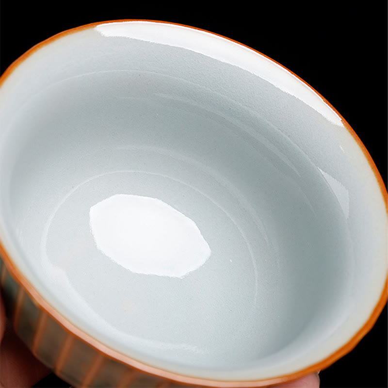 Buddha Stones Retro Glazura Zmiana Pieca Ceramiczny Gaiwan Sancai Filiżanka Kung Fu Filiżanka I Spodek Z Pokrywką