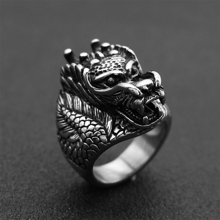 Pierścień Dragon Balance ze stali tytanowej