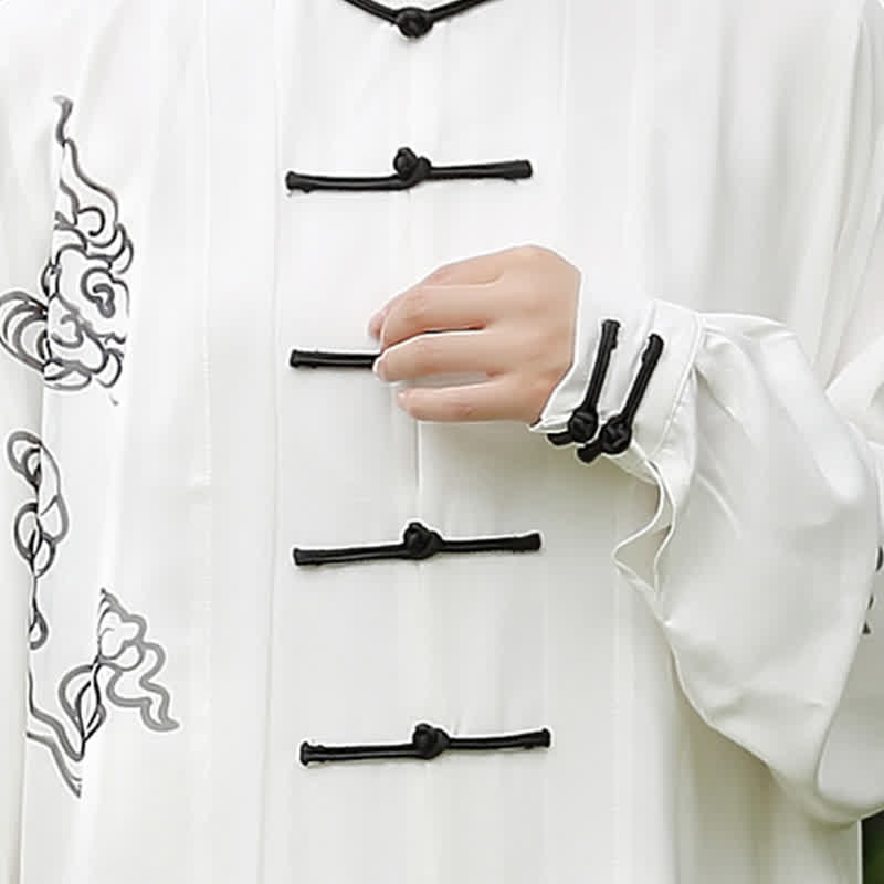 Buddha Stones Pomyślne Chmury Gradient Medytacja Modlitwa Duchowy Zen Tai Chi Qigong Praktyka Zestaw Ubrań Damskich - image 12