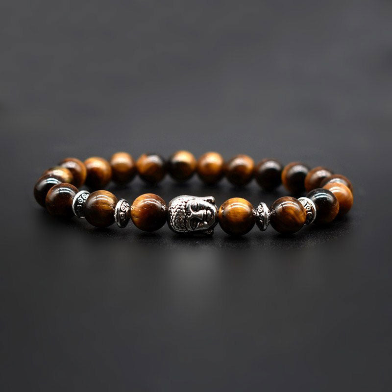 Bransoletka z Buddha Stones i ametystem, uzdrawiająca miłość