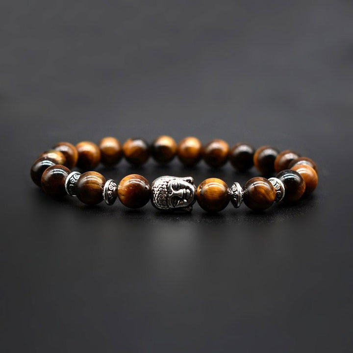 Bransoletka z Buddha Stones i ametystem, uzdrawiająca miłość