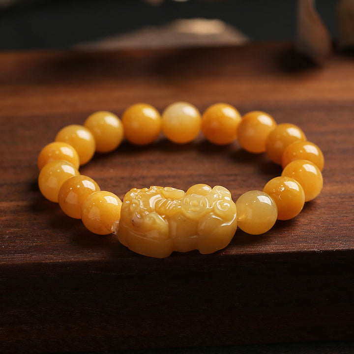 Bransoletka z Buddha Stones, złotego jedwabiu i jadeitu PiXiu Wealth