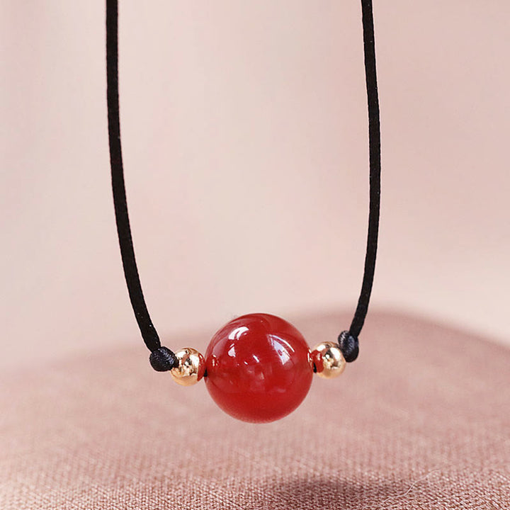 Buddha Stones Naturalny Czerwony Agat Chalcedon Samoakceptacja Pewność Siebie Koraliki Bransoletka Naszyjnik Wisiorek