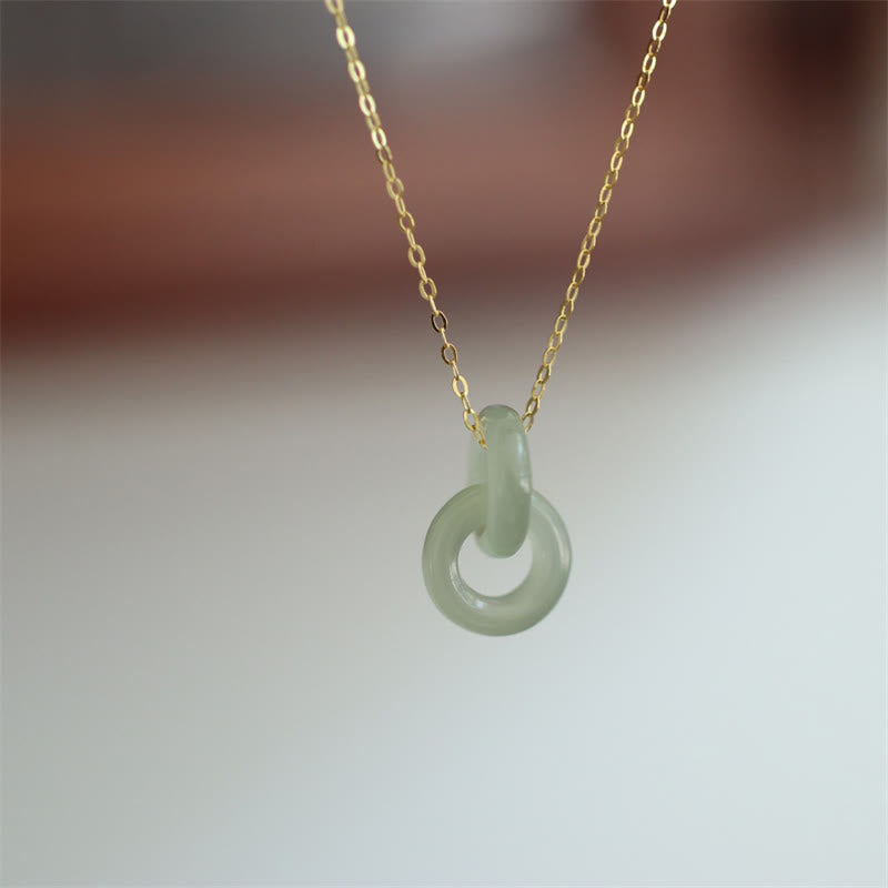 Buddha Stones 925 Srebro Sterling Naturalne Podwójne Zapięcie Pokoju Naszyjnik Wisiorek Hetain Jade Luck