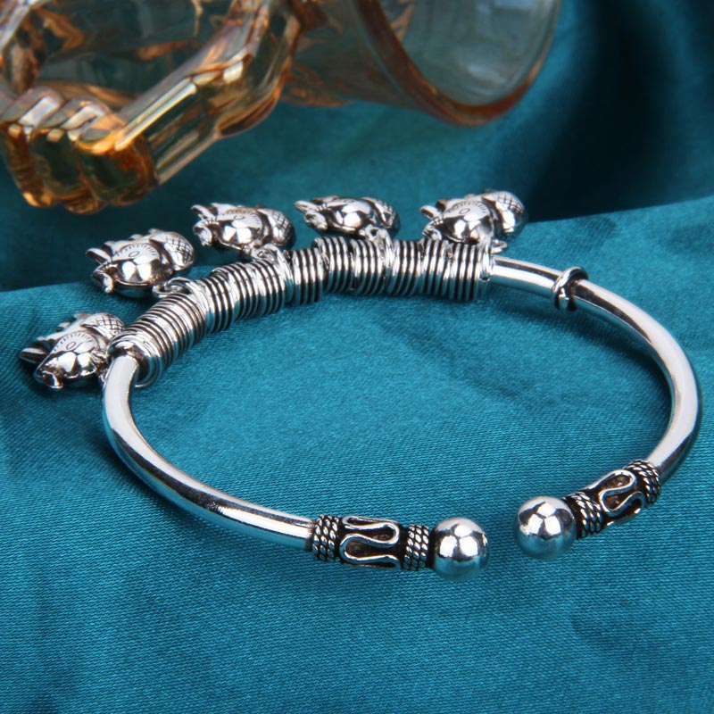 Bransoletka Buddha Stones 925 Srebro Sterling Słoń Siła Bransoletka