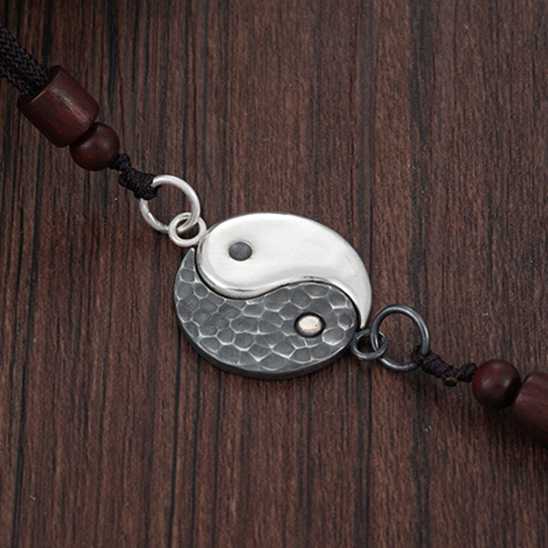 Buddha Stones 990 Srebro Sterlingowe Naszyjnik Yin Yang Równowaga Harmonia Wisiorek - image 1