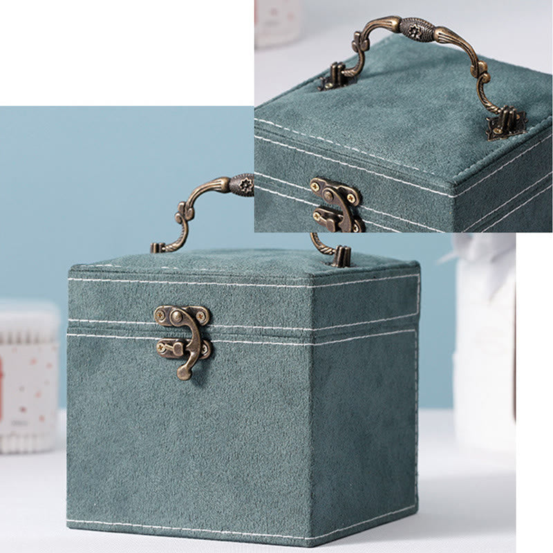 Pudełko na biżuterię Buddha Stones Organizer Trzywarstwowe pudełko do przechowywania biżuterii Flanelowe pudełko prezentowe