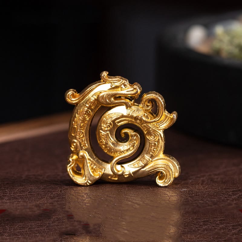 Buddha Stones Miniaturowy Pomyślny Wzór Smoka Medytacja Stop Cynkowy Mały Podgrzewacz Kadzidełek