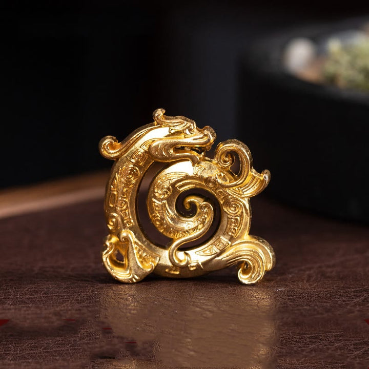 Buddha Stones Miniaturowy Pomyślny Wzór Smoka Medytacja Stop Cynkowy Mały Podgrzewacz Kadzidełek
