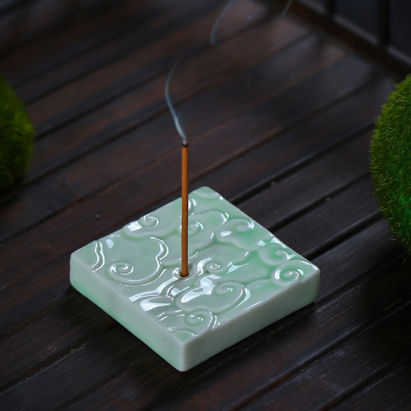 Buddha Stones Mini Pomyślne Chmury Projekt Uzdrawiający Patyk Ceramiczny Mały Kadzielnica Dekoracja
