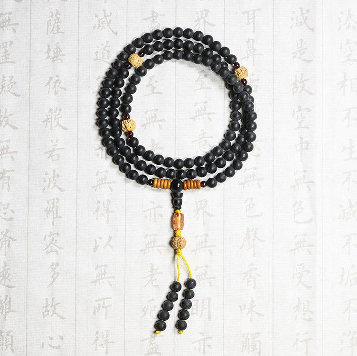 Buddha Stones Tybetańska Mala Cyprysik Bodhi Nasiona Czerwony Agat Bransoletka Lecznicza