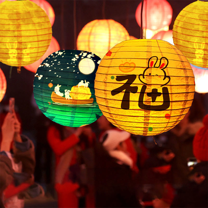 Buddha Stones DIY Królik Papierowa Lampa Latarnia Dekoracja Latarniowa Festiwalu Środka Jesieni