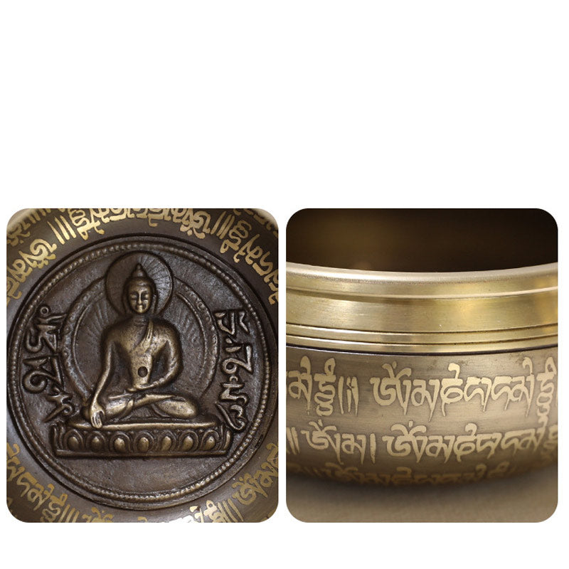 Buddha Stones Tybetańskie ręcznie robione do skupienia i medytacji Spokojny zestaw mis śpiewających - image 11