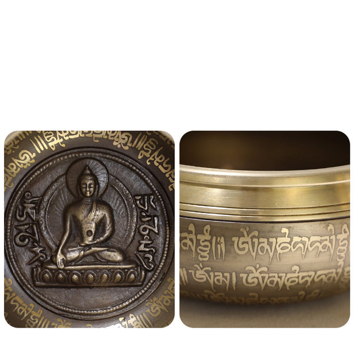 Buddha Stones Tybetańskie ręcznie robione do skupienia i medytacji Spokojny zestaw mis śpiewających - image 11