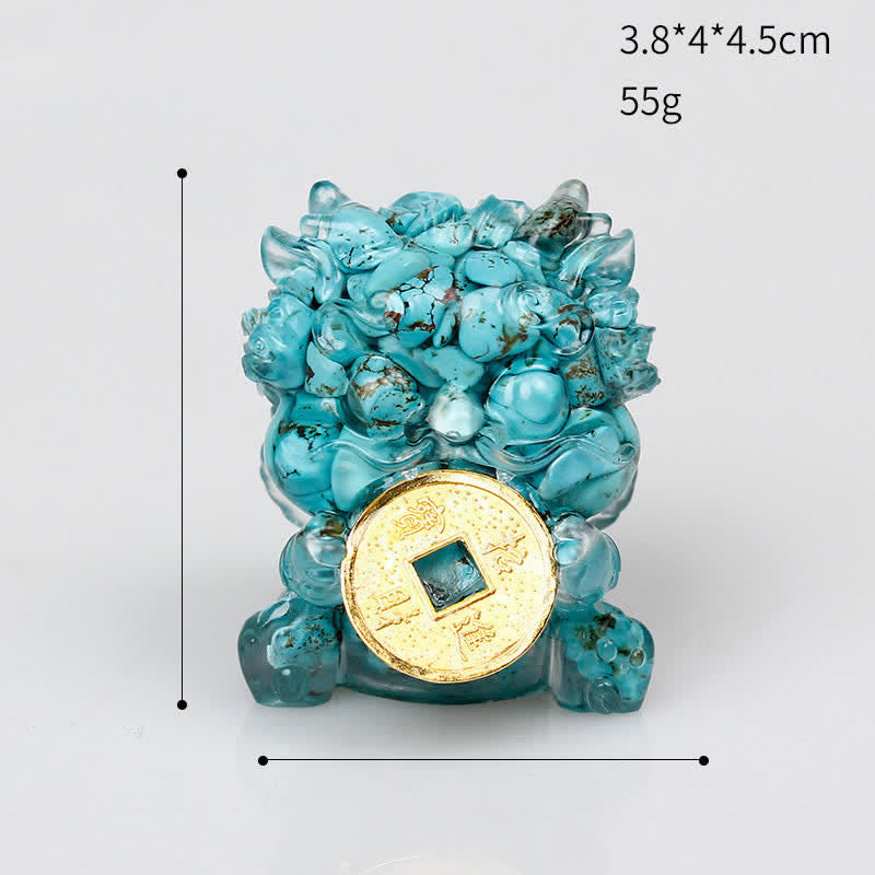 Buddha Stones Ręcznie Robione Słodkie PiXiu Złota Moneta Kryształ Fengshui Energia Bogactwo Fortuna Dekoracja Domu
