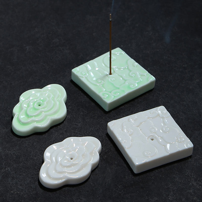 Buddha Stones Mini Pomyślne Chmury Projekt Uzdrawiający Patyk Ceramiczny Mały Kadzielnica Dekoracja